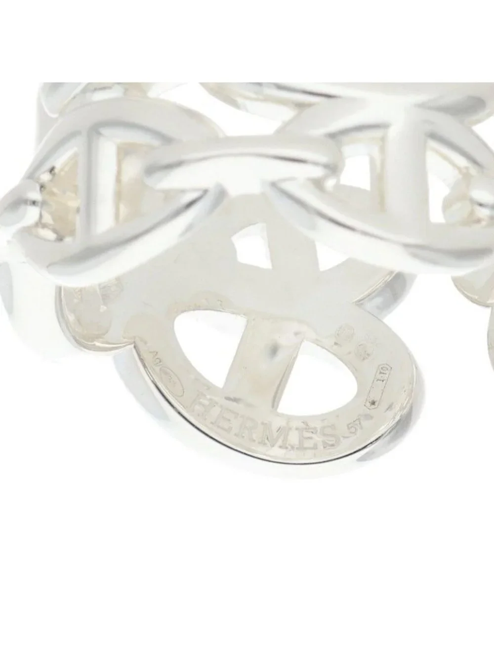 Hermes Chaine D'ancre Enchainee GM Silver Ring